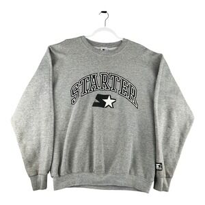 Vintage Starter Sweatshirt‎ X-Large Gray Logo Pullover USA Made Classic Unisex